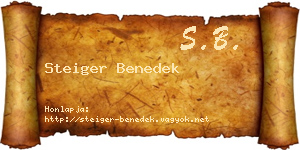 Steiger Benedek névjegykártya